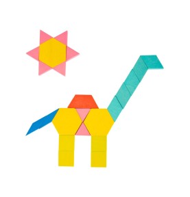 Montessori Wooden Pattern Blocks & Tangram Set - Overview of educational learning set