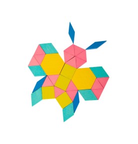 Montessori Wooden Pattern Blocks & Tangram Set - Sensory learning and motor skills details