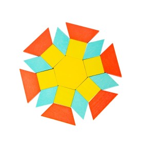 Montessori Wooden Pattern Blocks & Tangram Set - Product in use view 6