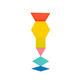 Montessori Wooden Pattern Blocks & Tangram Set - Product in use view 8