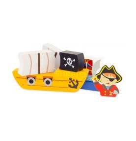 Magnetic Wooden Pirate Ship Jigsaw Puzzle - Detailed view - Montessori toy