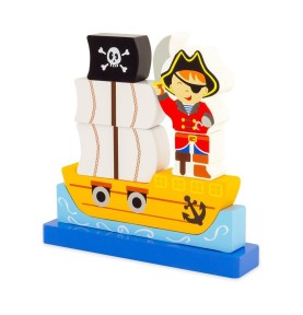Magnetic Wooden Pirate Ship Jigsaw Puzzle - Overview of Montessori learning set