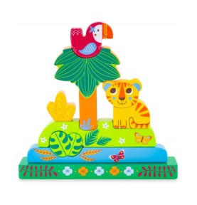 Magnetic Wooden Jungle Safari Jigsaw Puzzle - Montessori Educational Toy