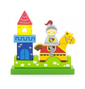Magnetic Wooden Knight & Castle Jigsaw Puzzle - Montessori Educational Toy