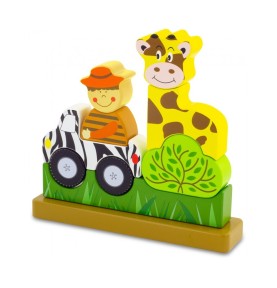 Magnetic Wooden Savannah Safari Animal Puzzle - Overview of Montessori learning set