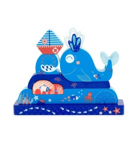 Magnetic Wooden Ocean Whale Jigsaw Puzzle - Montessori Educational Toy