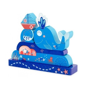 Magnetic Wooden Ocean Whale Jigsaw Puzzle - Overview of Montessori learning set