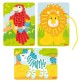 3 Wooden Safari Animals Lacing Cards