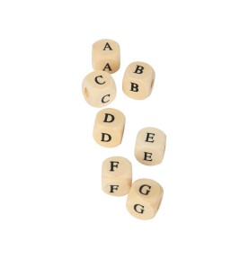 Wooden Alphabet Letter Beads Set - 300 Pieces - Detailed view - Montessori toy