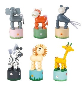 Savannah Animals Wakouwa Wooden Push Toy - Montessori Educational Toy