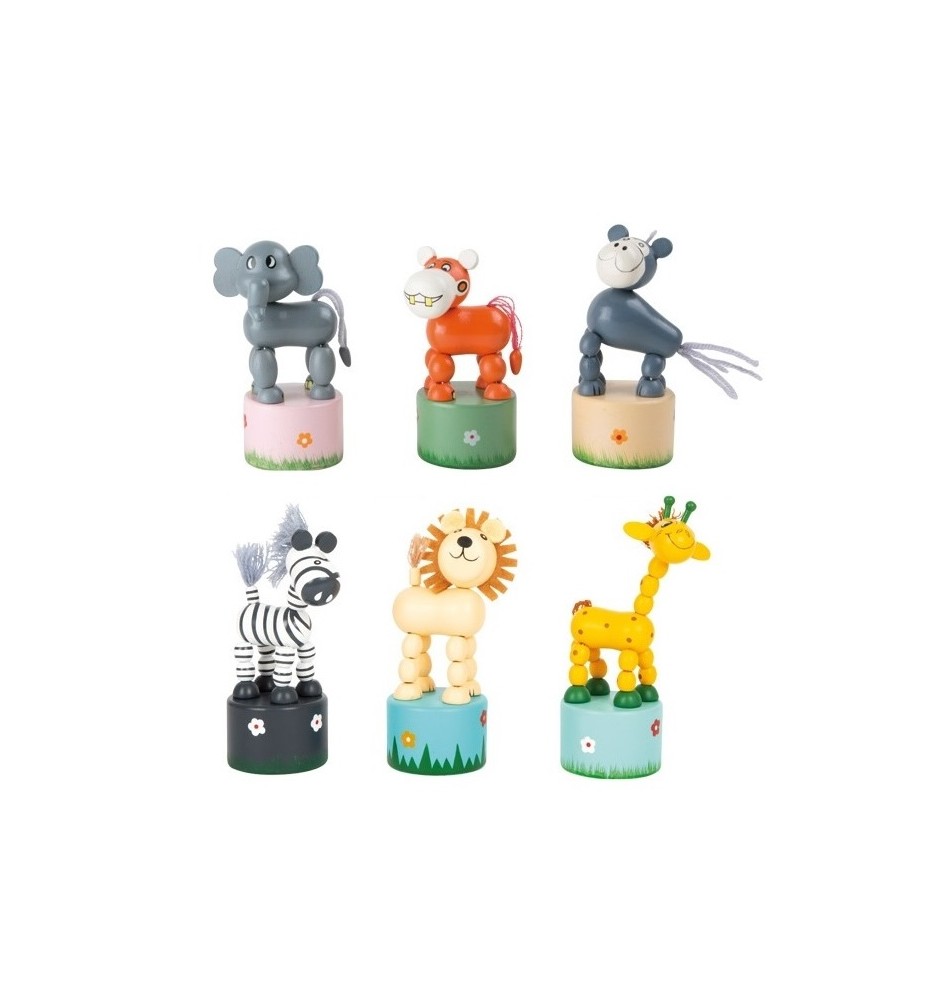Savannah Animals Wakouwa Wooden Push Toy - Montessori Educational Toy