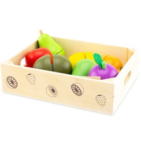 Montessori Wooden Slice & Cut Fruit Set - Sensory learning and motor skills details