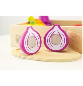 Montessori Wooden Slice & Cut Fruit Set - Product in use view 7
