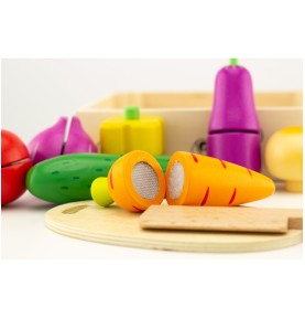 Montessori Wooden Slice & Cut Fruit Set - Product in use view 8