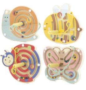 Magnetic Wooden Bead Maze - Precision Stylus Wand Toy - Montessori Educational Toy