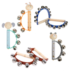 Wooden Baby Jingle Bell Rattle Bracelet - Montessori Educational Toy