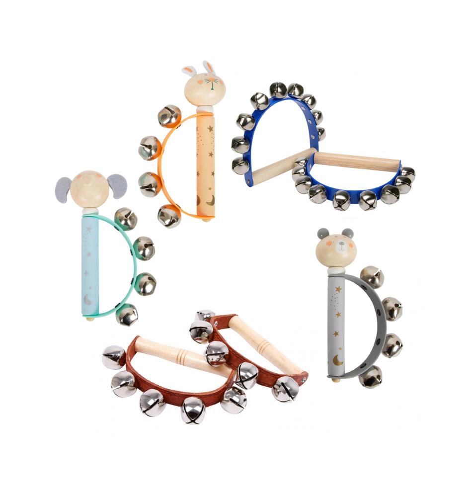 Wooden Baby Jingle Bell Rattle Bracelet - Montessori Educational Toy