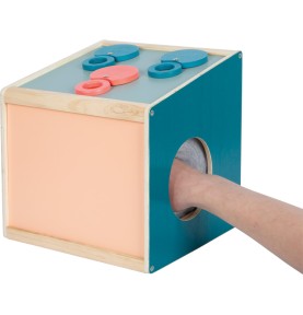 Montessori Wooden 4-Senses Mystery Tactile Box - In-Use Perspective
