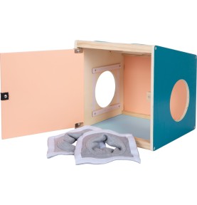 Montessori Wooden 4-Senses Mystery Tactile Box - In-Use View