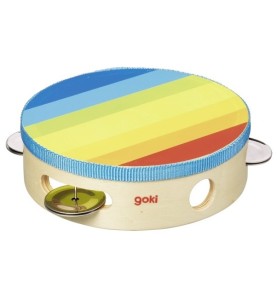 Rainbow Wooden Tambourine - Percussion Music Instrument - Montessori Educational Toy