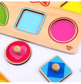 Montessori 12 Geometric Shapes Wooden Inset Puzzle - Educational Toy Overview