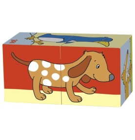 Wooden Animal 2-Cube Puzzle - 6 Animals in 1 - Close-Up Quality & Finish