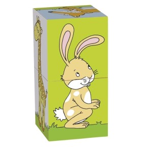 Wooden Animal 2-Cube Puzzle - 6 Animals in 1 - In-Use Perspective