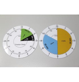 Magnetic Montessori Time & Fraction Clocks - Set of 2 - Close-Up Quality & Finish