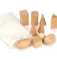 Wooden 3D Geometric Solids with Sensory Drawstring Bag
