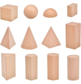 Montessori wooden geometric shapes bag
