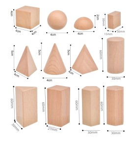 Montessori wooden geometric shapes bag