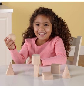 Montessori wooden geometric shapes bag