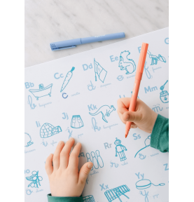Super Petit Reusable Illustrated Alphabet Silicone Colouring Mat - Full Set Overview