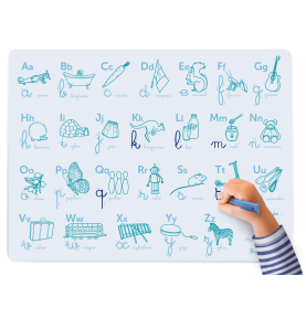Super Petit Reusable Illustrated Alphabet Silicone Colouring Mat - Play Details & Elements