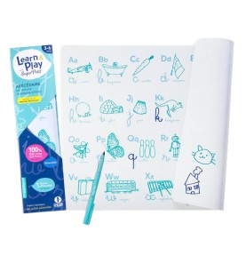 Super Petit Reusable Illustrated Alphabet Silicone Colouring Mat - Wooden Montessori Toy
