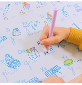 Super Petit Reusable Illustrated Alphabet Silicone Colouring Mat - Detailed View & Craftsmanship