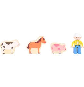 Wooden Farmyard Activity Playset - Small World City - Elements & Play Details