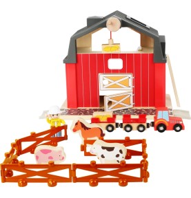 Wooden Farmyard Activity Playset - Small World City - Montessori Wooden Educational Toy