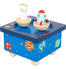 Outer Space Wooden Musical Wind-Up Music Box - Montessori Wooden Educational Toy