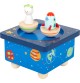 Outer Space Wooden Musical Wind-Up Music Box