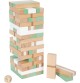 Wooden Tumbling Tower Game - Gold & Green