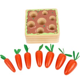 Montessori Wooden Carrot Harvesting & Sorting Game - Full Set Overview