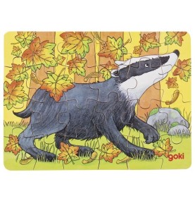 Mini Wooden Forest Animals Jigsaw Puzzle - 24 Pieces - Full Set Overview
