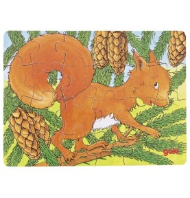 Mini Wooden Forest Animals Jigsaw Puzzle - 24 Pieces - Play Details & Elements