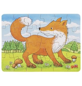 Mini Wooden Forest Animals Jigsaw Puzzle - 24 Pieces - In-Use Perspective