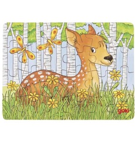 Mini Wooden Forest Animals Jigsaw Puzzle - 24 Pieces - In-Use Perspective 2