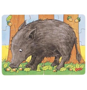 Mini Wooden Forest Animals Jigsaw Puzzle - 24 Pieces - In-Use Perspective 3