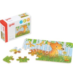 Mini Wooden Forest Animals Jigsaw Puzzle - 24 Pieces - Detailed View & Craftsmanship