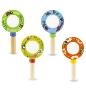 Children's Natural Wooden Handheld Magnifying Glass - Montessori Wooden Educational Toy