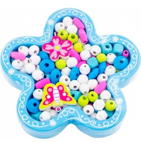Wooden Flower Threading Beads Jewellery Making Set - Overview - Montessori Toy